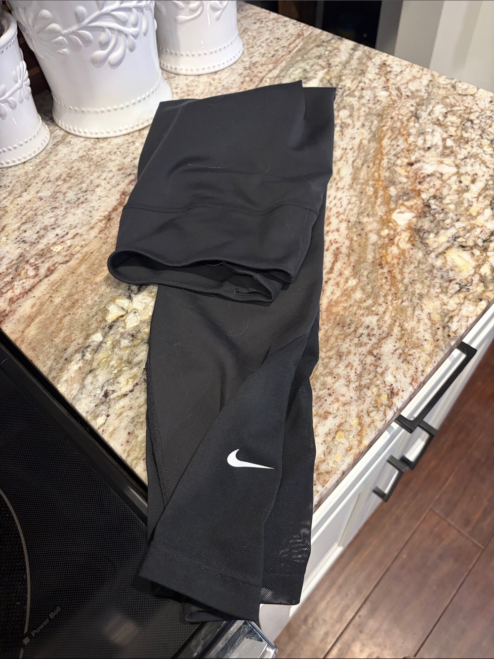 Nike Black Girls' Performance Leggings with White Swoosh